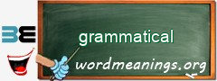 WordMeaning blackboard for grammatical
